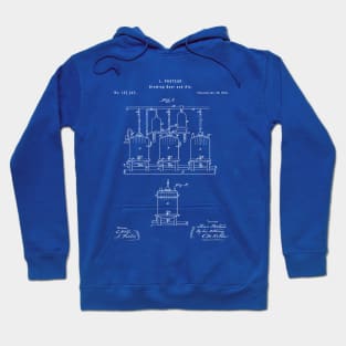 Beer Patent - Brewing Beer Art - Blueprint Hoodie